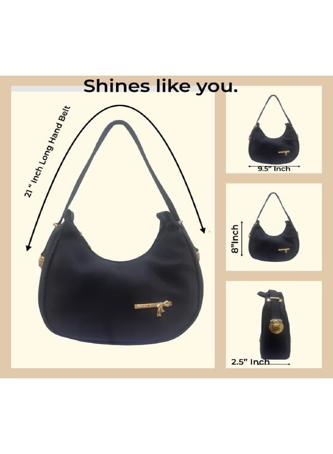 Daisy Rose Women's Black Shoulder Bag with Adjustable Strap | Stylish Sling & Handbag for Casual and Party Use - Image 5